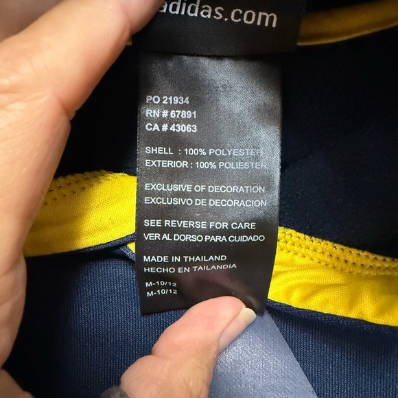 Adidas Kids Hoodie Navy Blue and Yellow Youth
 (Medium 10-12) 0129 - Picture 6 of 7